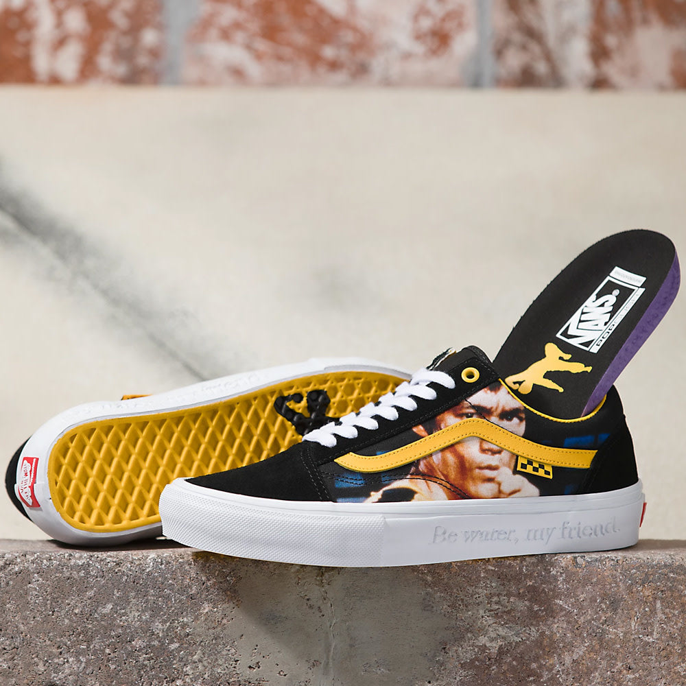 X Bruce Lee Black Yellow Skate Old Skool Shoe 2023 West Site Boardshop Gent