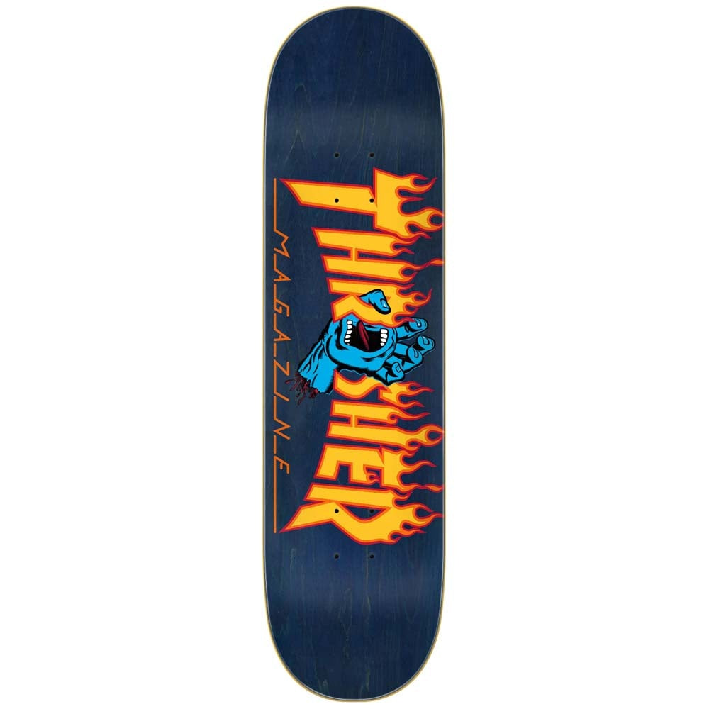 X Thrasher Screaming Flame Logo Blue Skateboard Deck – West